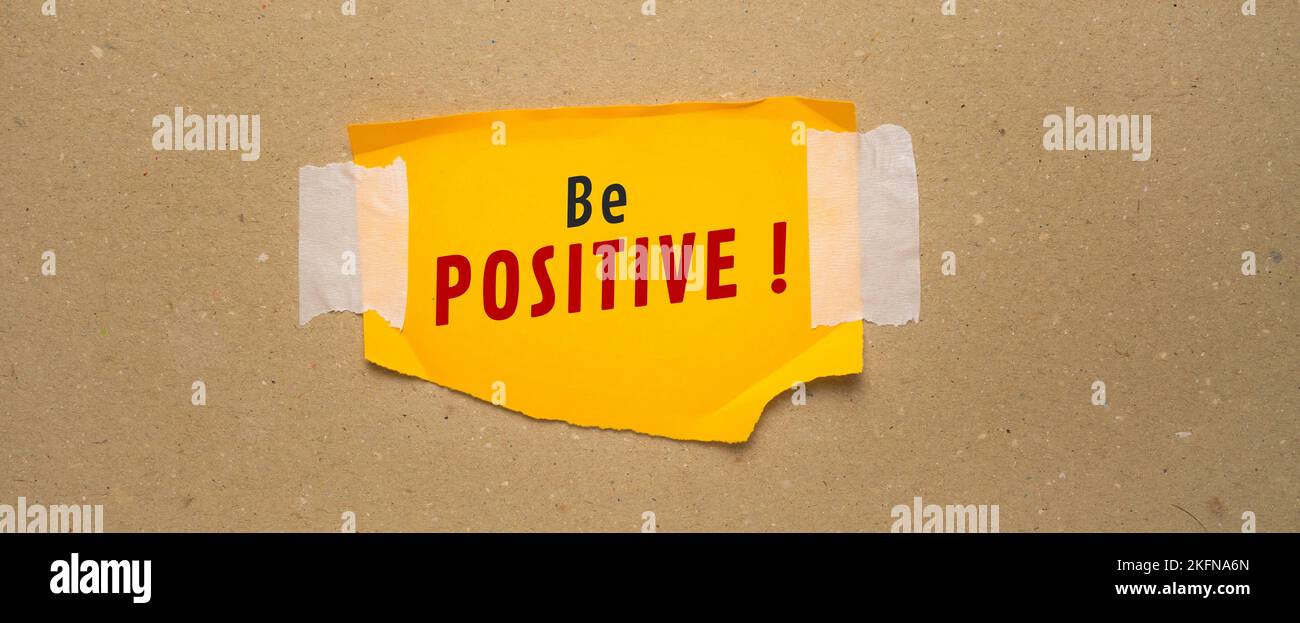 Nahaufnahme einer Geschäftsidee, die positiv ist Stockfoto