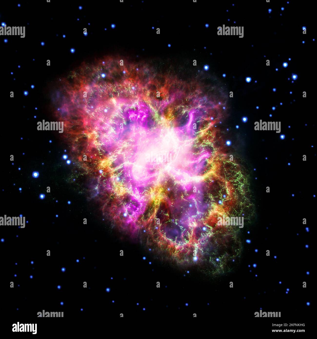 Krabbennebel im Sternbild Stier. Supernova-Pulsar-Neutronenstern. Elemente dieses Bildes werden von der NASA eingerichtet. Stockfoto