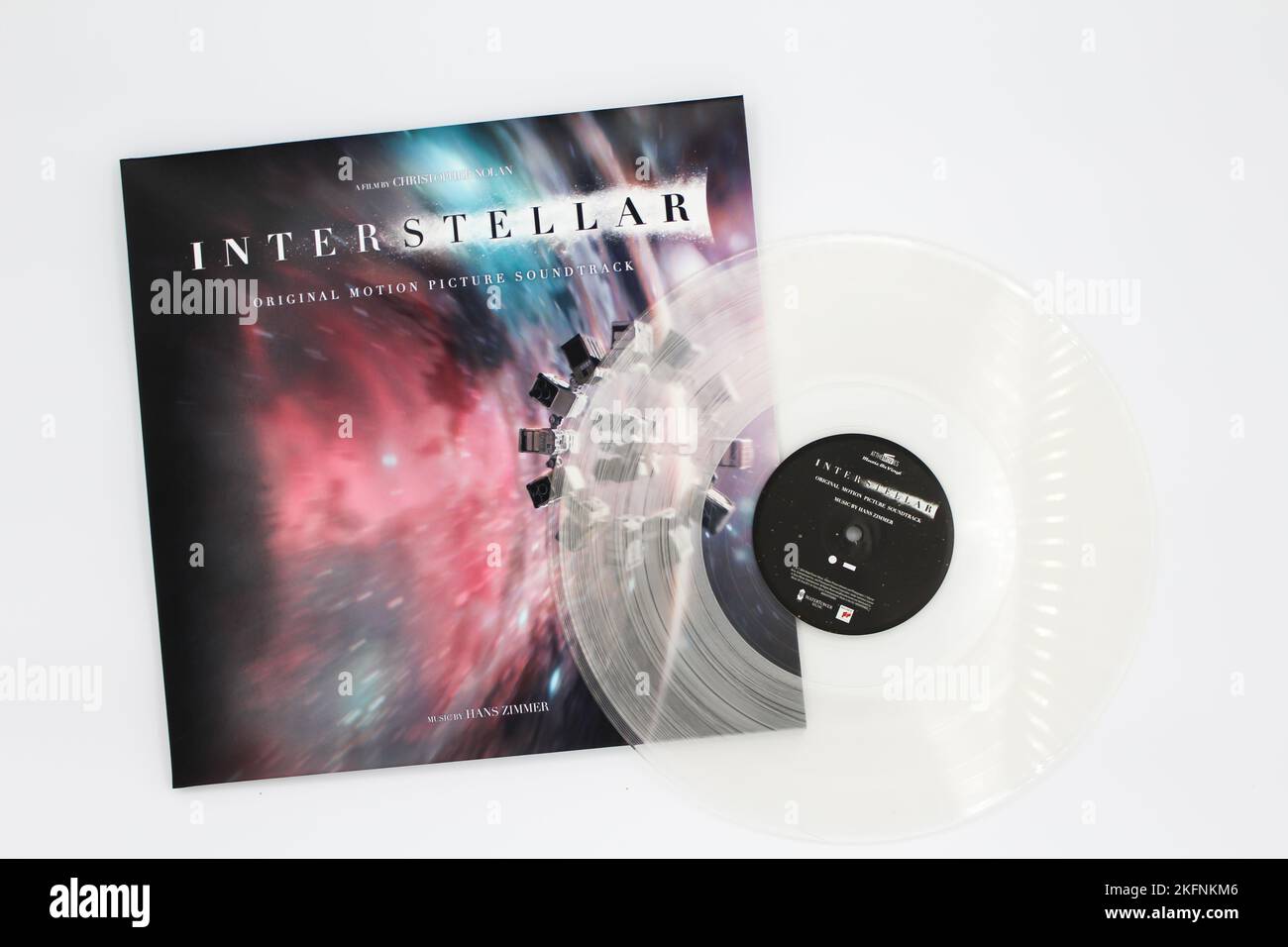 Interstellar Original Motion Picture Soundtrack ist das von Hans Zimmer unter der Regie von Christopher Nolan komponierte Album. Vinyl Album Cover. Stockfoto