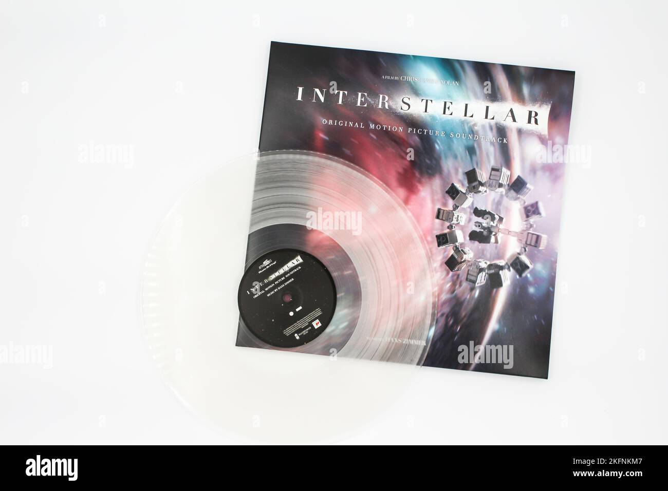 Interstellar Original Motion Picture Soundtrack ist das von Hans Zimmer unter der Regie von Christopher Nolan komponierte Album. Vinyl Album Cover. Stockfoto