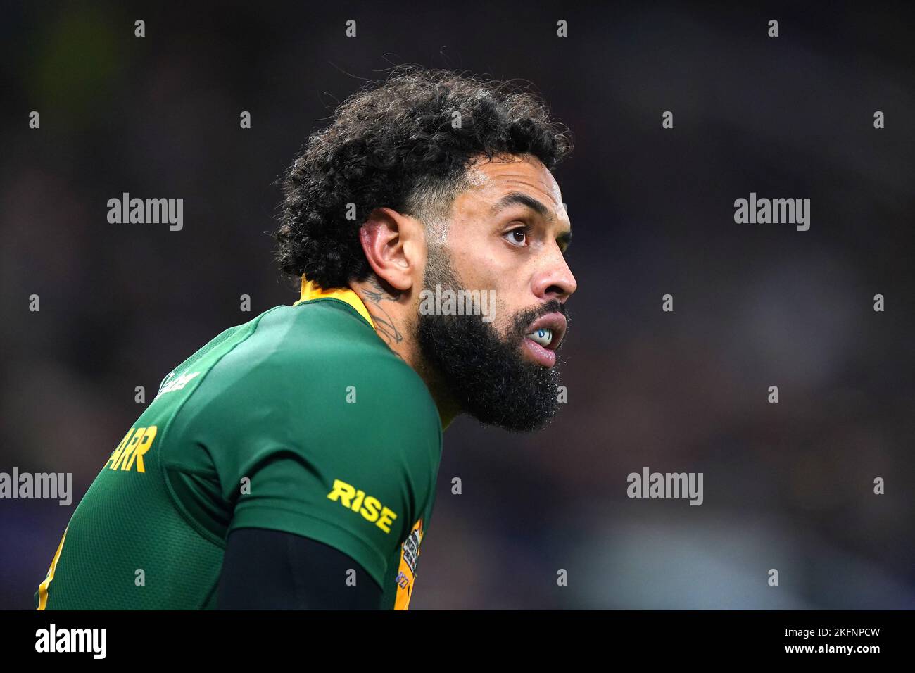 Der Australier Josh Addo-Carr beim Rugby League-Weltcup-Finale in Old Trafford, Manchester. Bilddatum: Samstag, 19. November 2022. Stockfoto