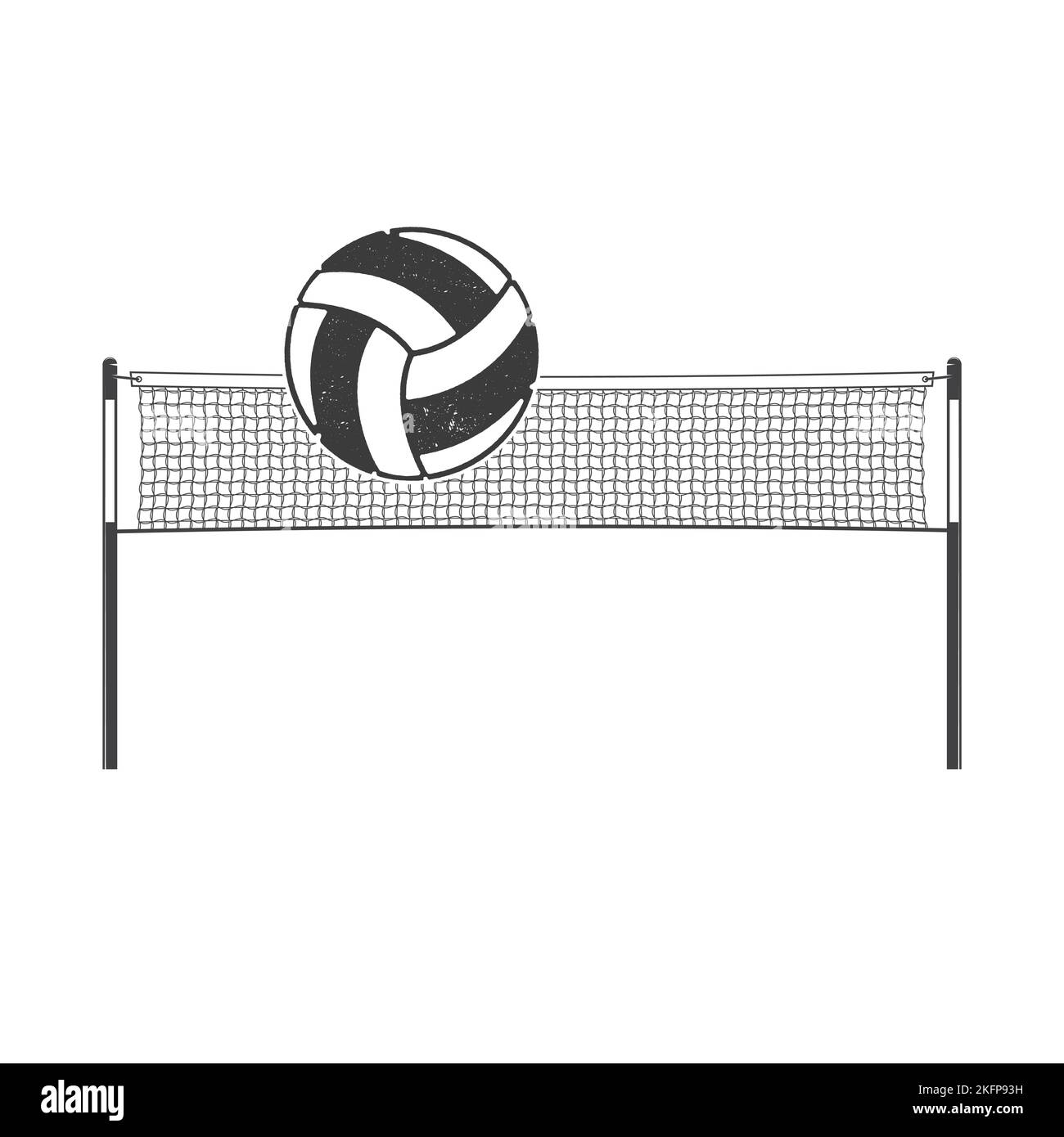 Volleyball-Ball fliegen mit Volleyballnetz. Vektorgrafik. Stock Vektor