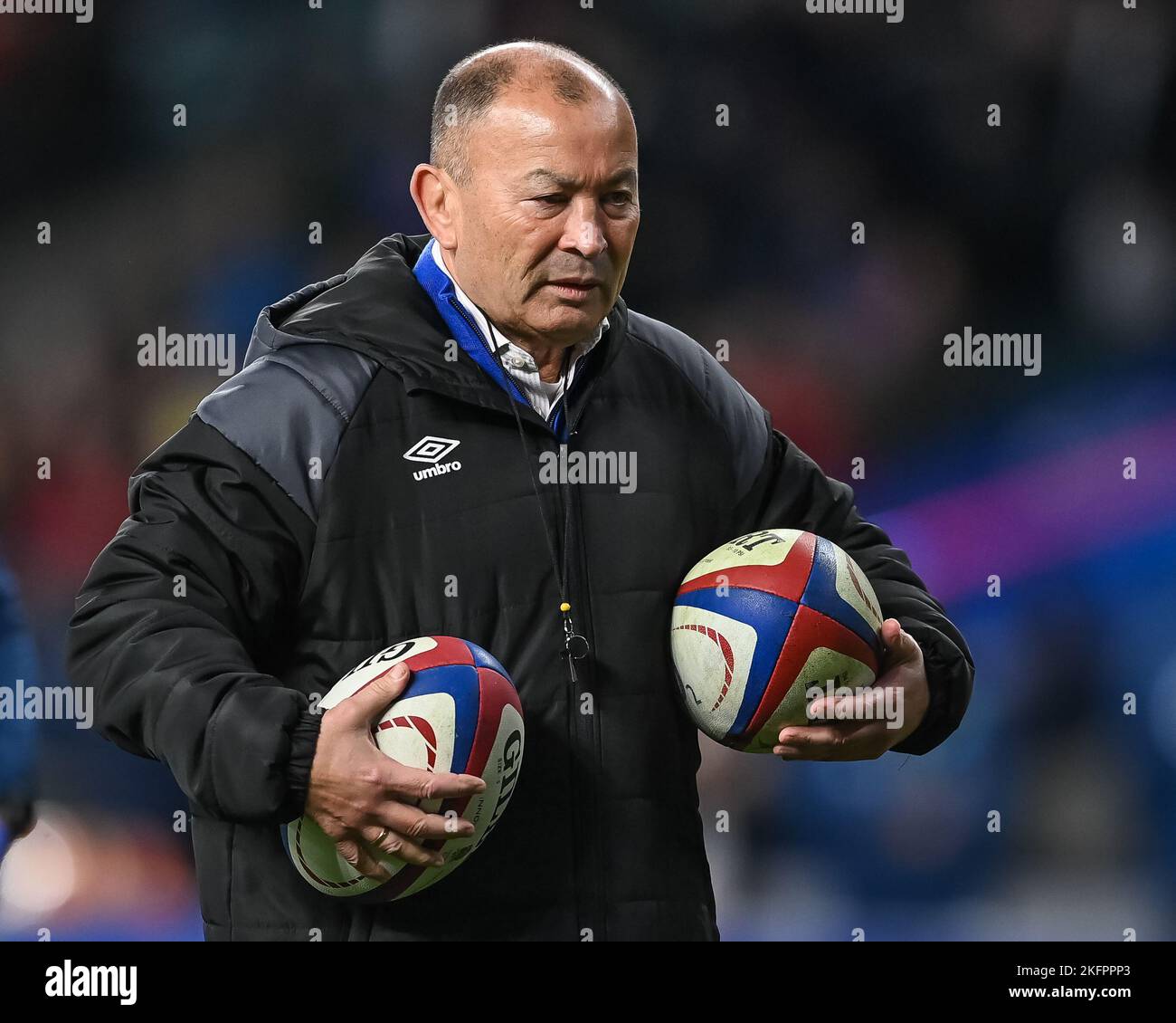 Eddie Jones Head Coach of England während des Vorspieles Aufwärmen vor dem Herbst-Länderspiel England gegen Neuseeland im Twickenham Stadium, Twickenham, Großbritannien, 19.. November 2022 (Foto von Craig Thomas/News Images) Stockfoto