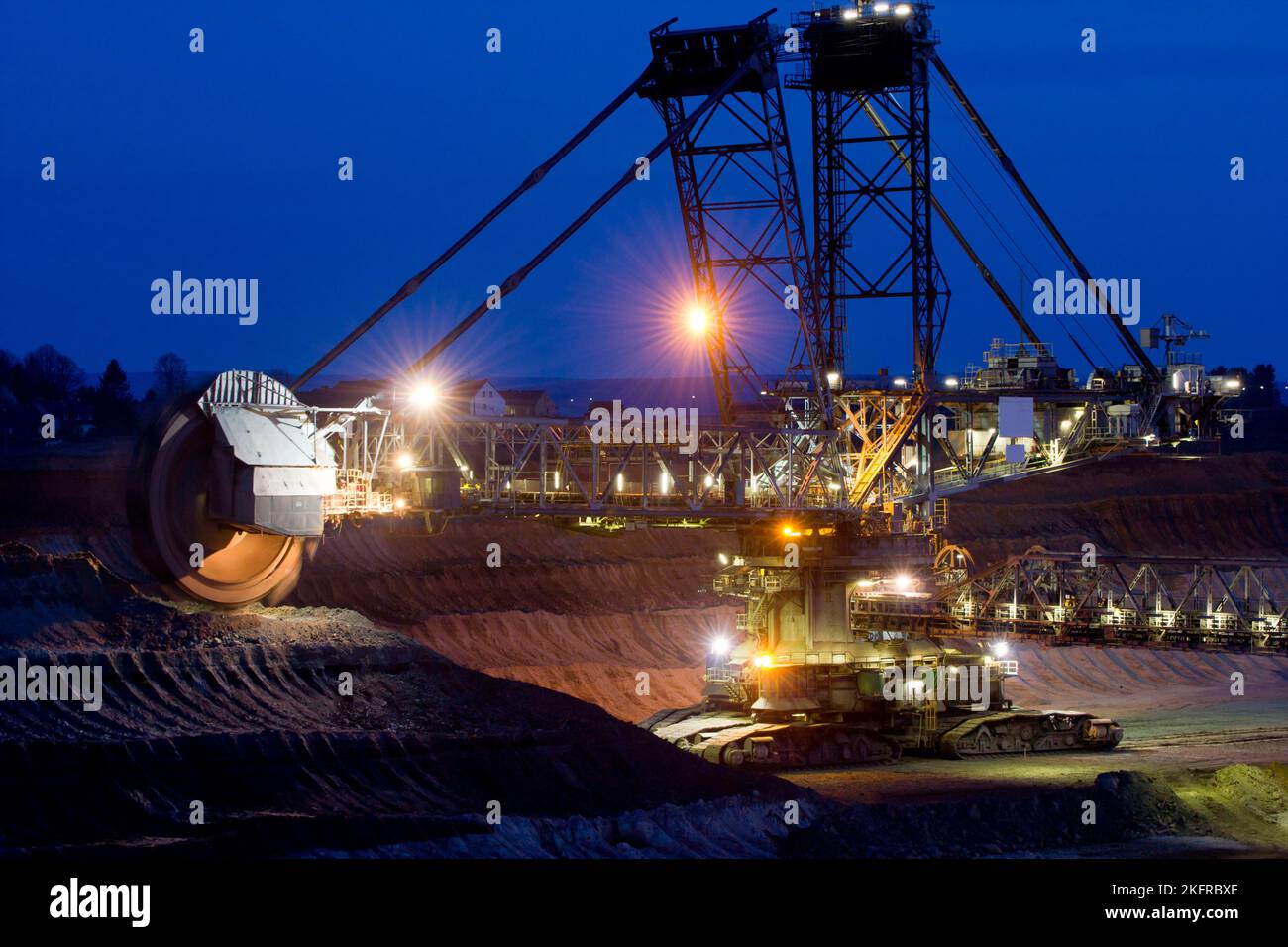 Schaufelradbagger in einem Braunkohle- oder Braunkohlenbruch, Deutschland Stockfoto