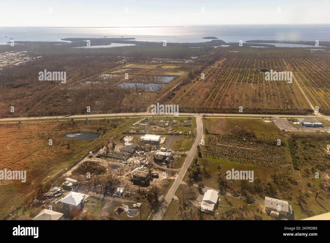 Luftaufnahmen aus der Nähe von Fort Myers, Florida. Stockfoto