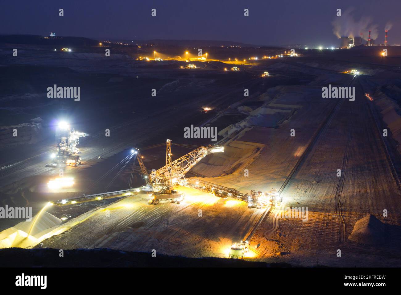 Schaufelradbagger in einem Braunkohle- oder Braunkohlenbruch, Deutschland Stockfoto