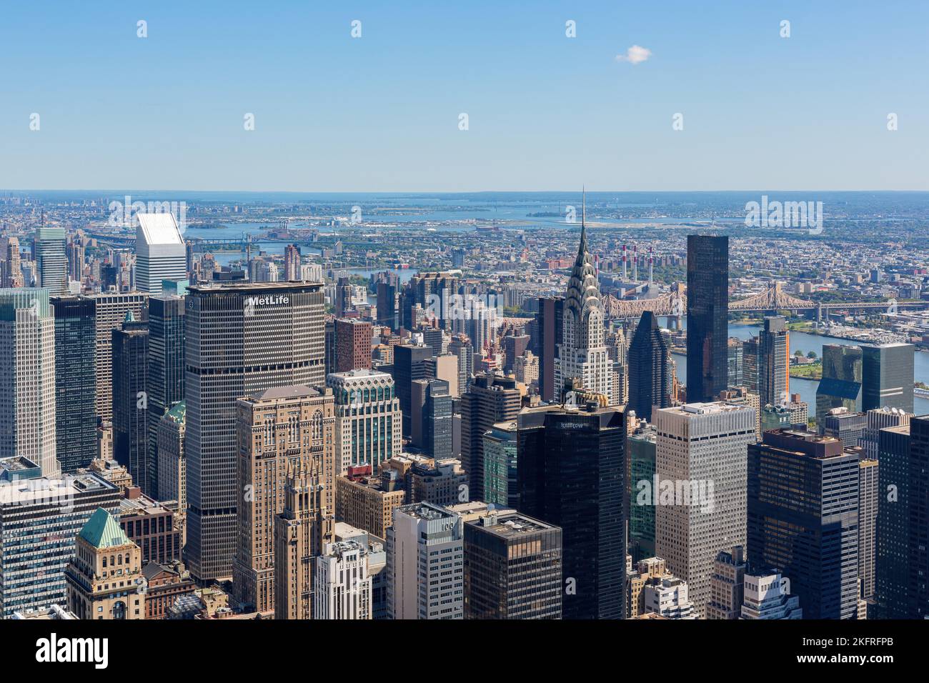 Luftaufnahme des Stadtbildes von New York City in New York Stockfoto