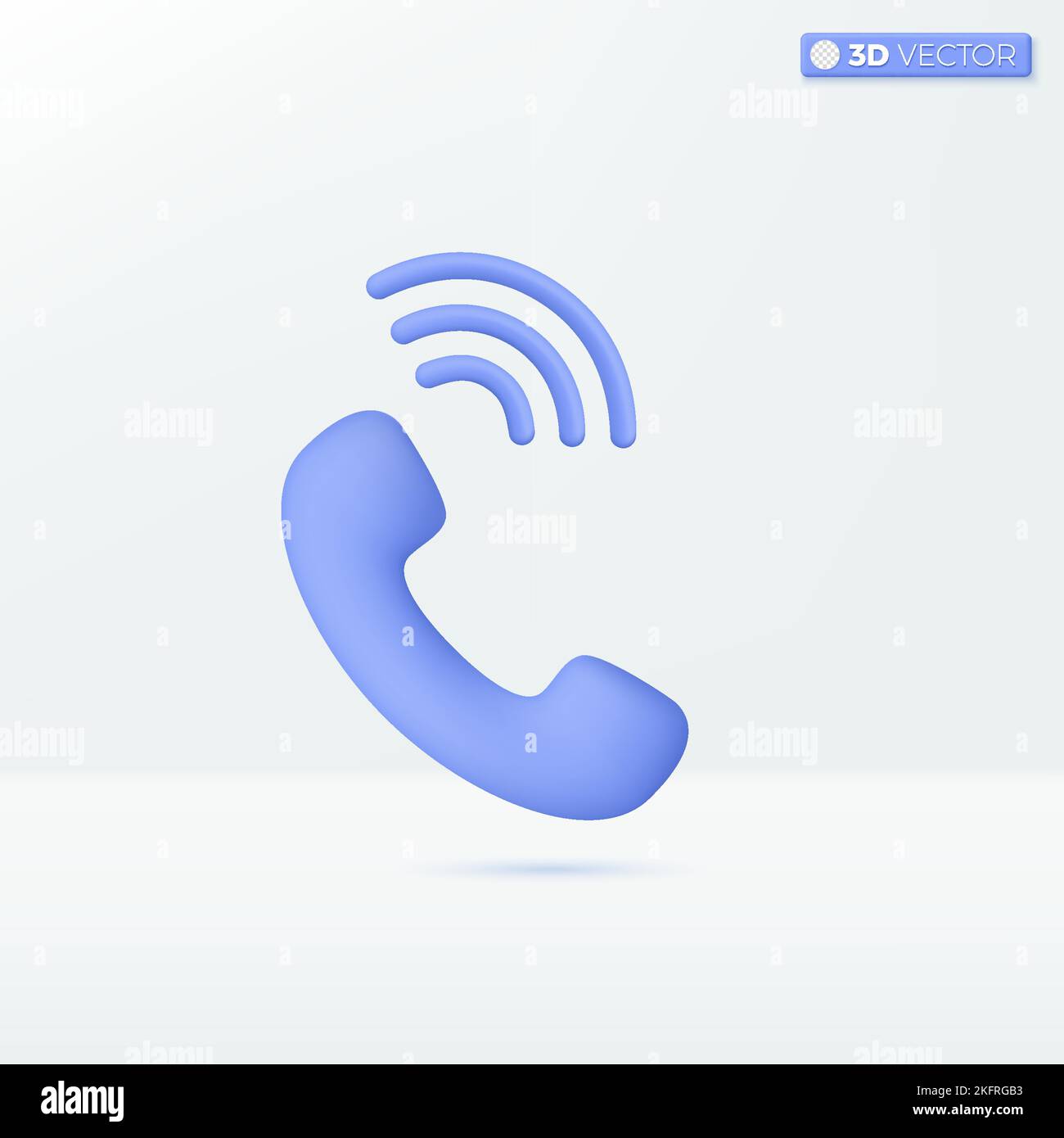Klingelton von Telefon-Symbol-Symbole. Bad Talk, sagen Sie Nein, Abbrechen, nicht, schlechte Nachrichten Konzept. 3D Vektor isoliertes Illustrationsdesign. Cartoon Pastell Minimal s Stock Vektor
