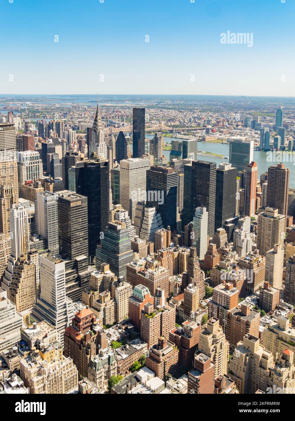 Luftaufnahme des Stadtbildes von New York City in New York Stockfoto