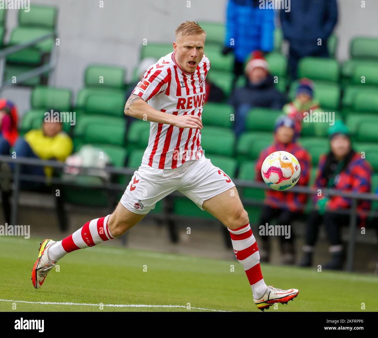 19. November 2022: 1.FC KÃ¶ln Verteidiger Kristian Pedersen (3) während eines deutschen Bundesliga-Klubs, der zwischen FC Köln und VfB Stuttgart am 19. November 2022 in Austin, Texas, freundschaftlich geführt wurde. Stuttgart gewann 4-2. (Bild: © Scott Coleman/ZUMA Press Wire) Stockfoto