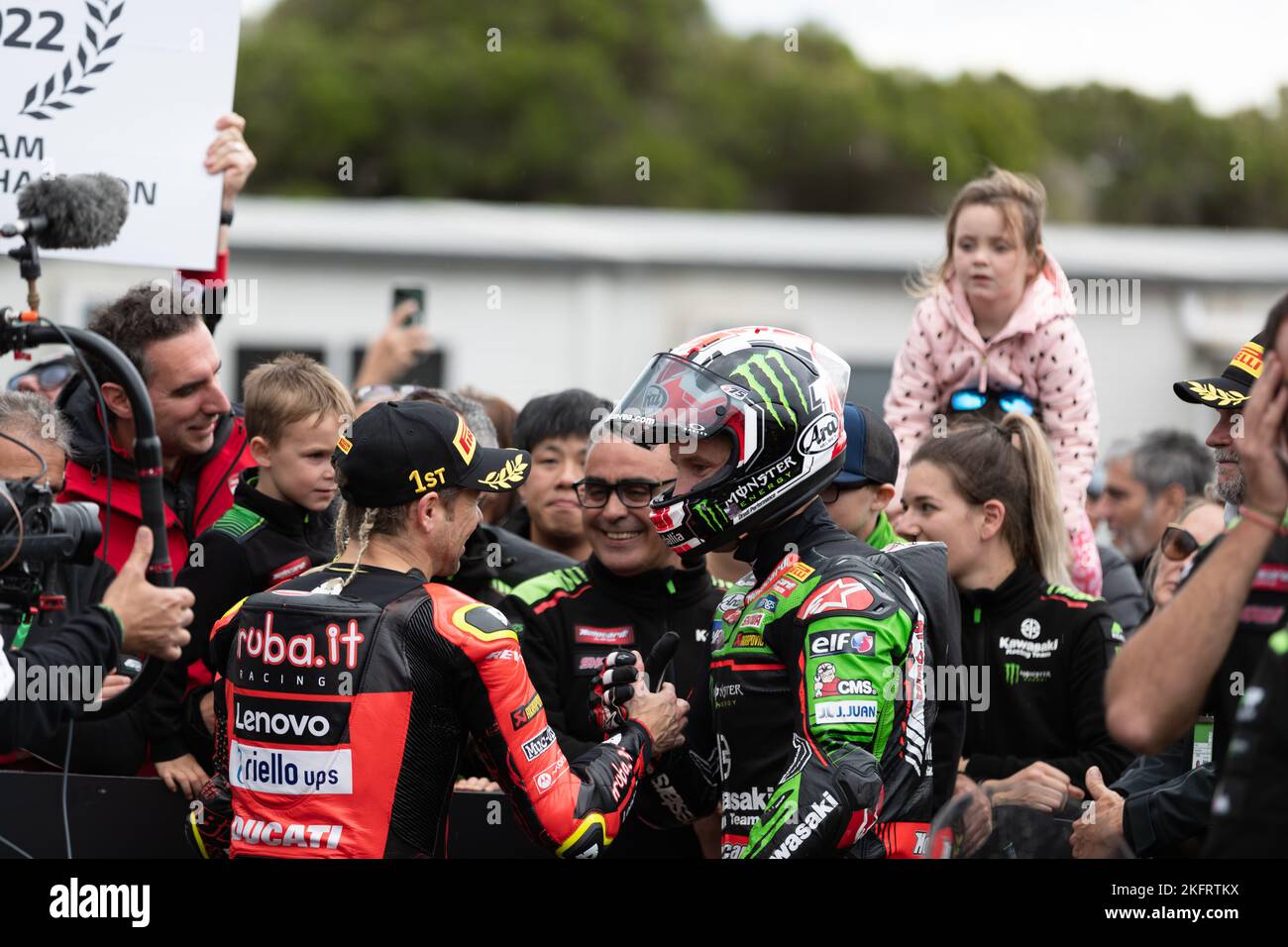 PHILLIP ISLAND, AUSTRALIEN - 20. NOVEMBER: Während der FIM World Superbike Championship 2022 auf dem Phillip Island Circuit am 20. November 2022 in Philli Stockfoto