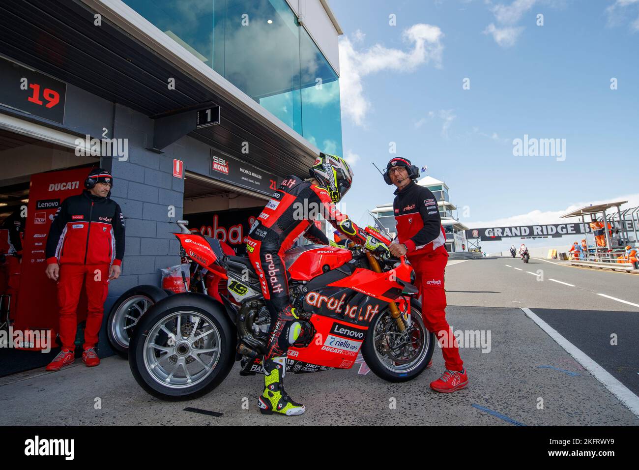 Sonntag, 20. November 2022. FIM Superbike World Championship. Phillip Island, Australien. Aufwärmen. Alvaro Bautista (Aruba.it Ducati World SBK Team) Stockfoto