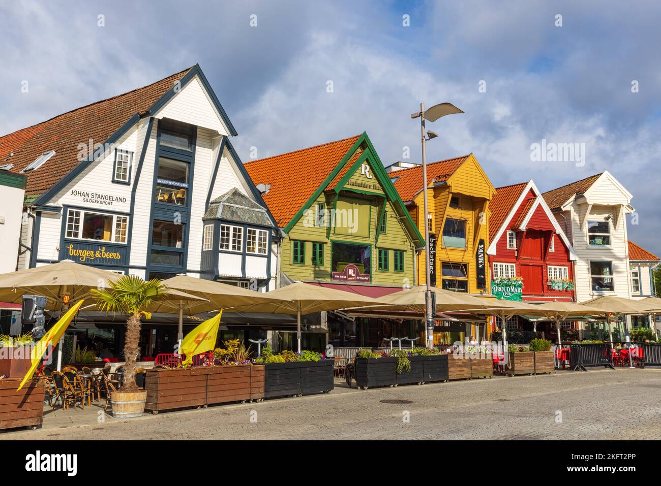 Brygge am Hafen in Stavanger, Norwegen, Europa Stockfoto