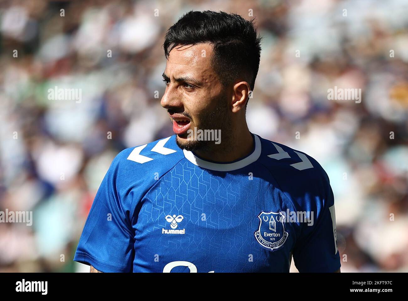 Dwight McNeil von Everton wird während des Sydney Super Cup-Spiels Celtic gegen Everton im Accor Stadium, Sydney, Australien, gesehen. 20.. November 2022. (Foto von Patrick Hoelscher/News Images) Quelle: News Images LTD/Alamy Live News Stockfoto