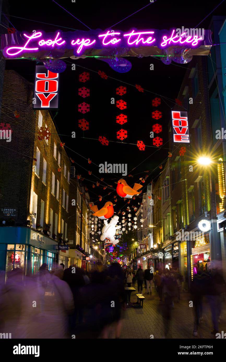 Weihnachtsbeleuchtung Carnaby Street West End London Stockfoto