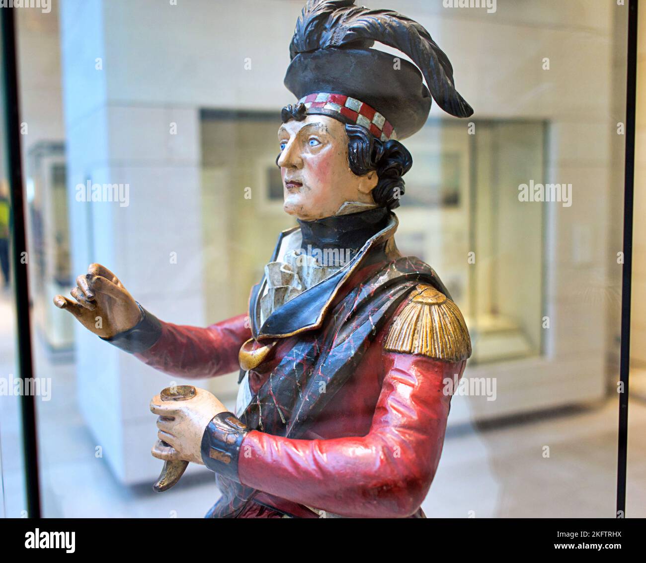 highland Soldat Britische Armee Dummy Karikatur Puppe Gesicht National Museum of Scotland, Chambers St, Edinburgh EH1 1JF Stockfoto
