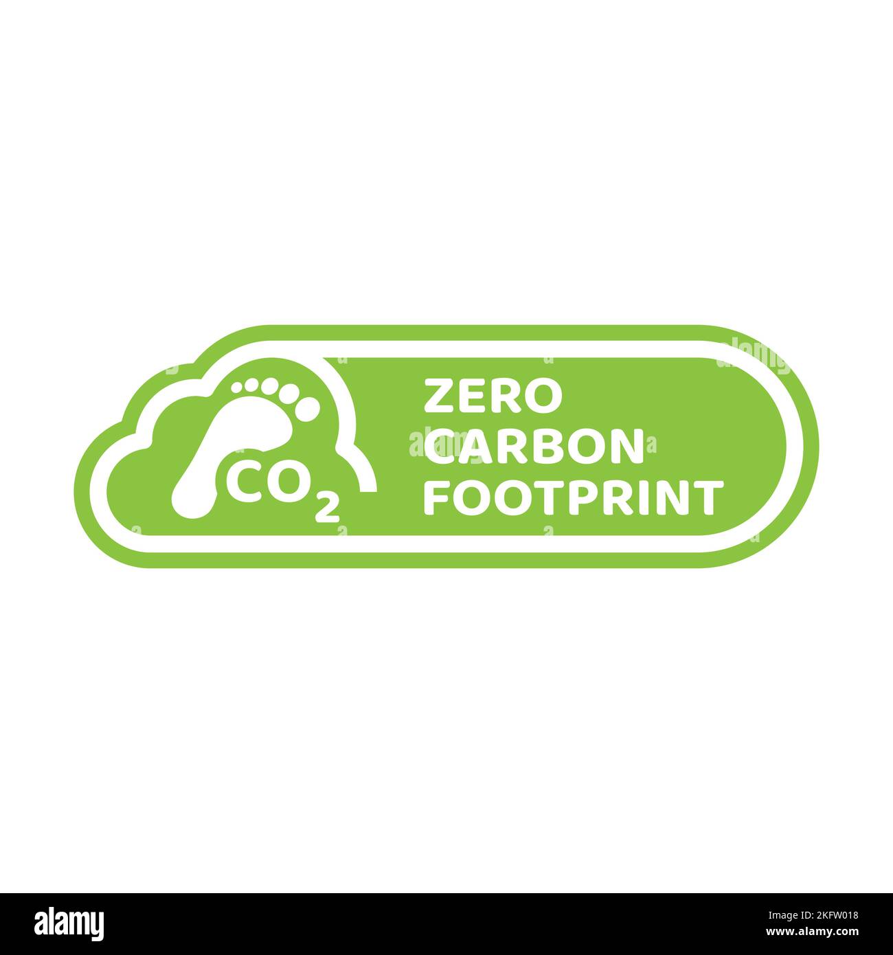 CO2 neutral grüner Vektor-Aufkleber. Etikett mit CO2-Fußabdruck ohne CO2. Stock Vektor