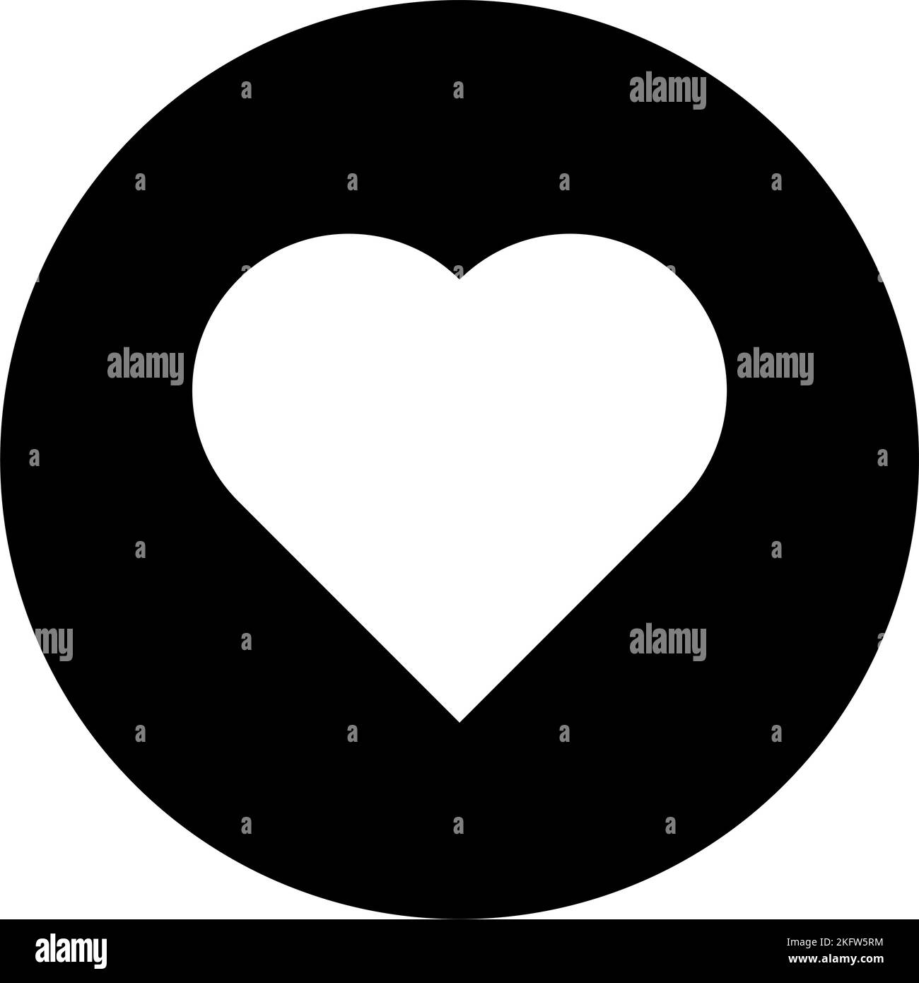 Herz-Symbol in schwarz-weiß, Knopf mit Herzzeichen Stock Vektor