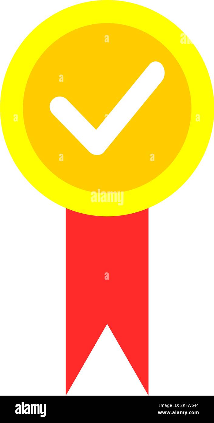 Symbol für goldene Medaille, Symbol für Qualität, Symbol für geprüfte Qualität Stock Vektor