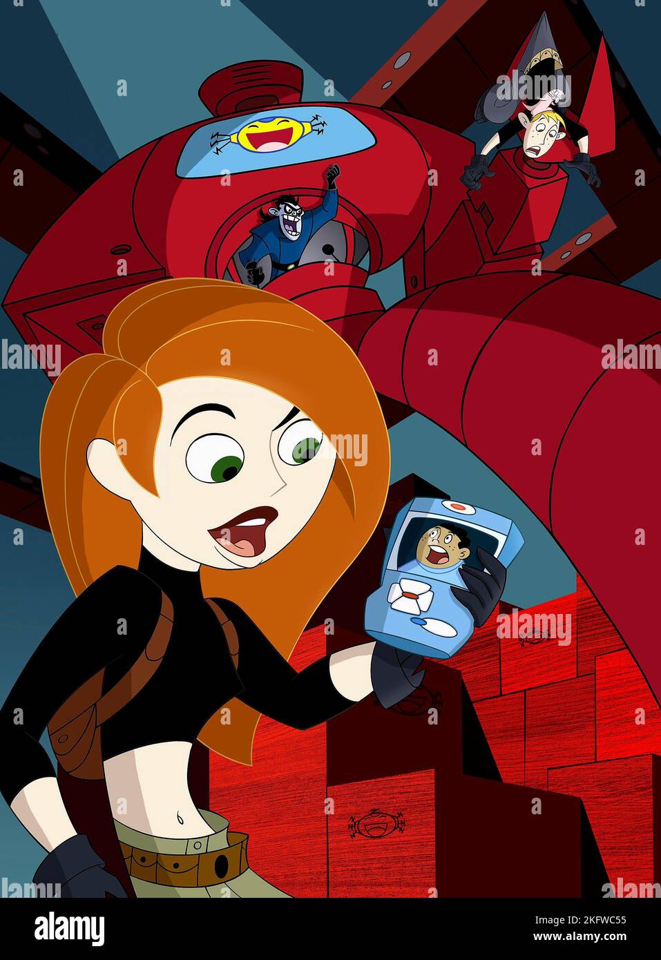 KIM, DR. DRAKKEN, Rufus, Ron, Kim Possible, 2002 Stockfoto