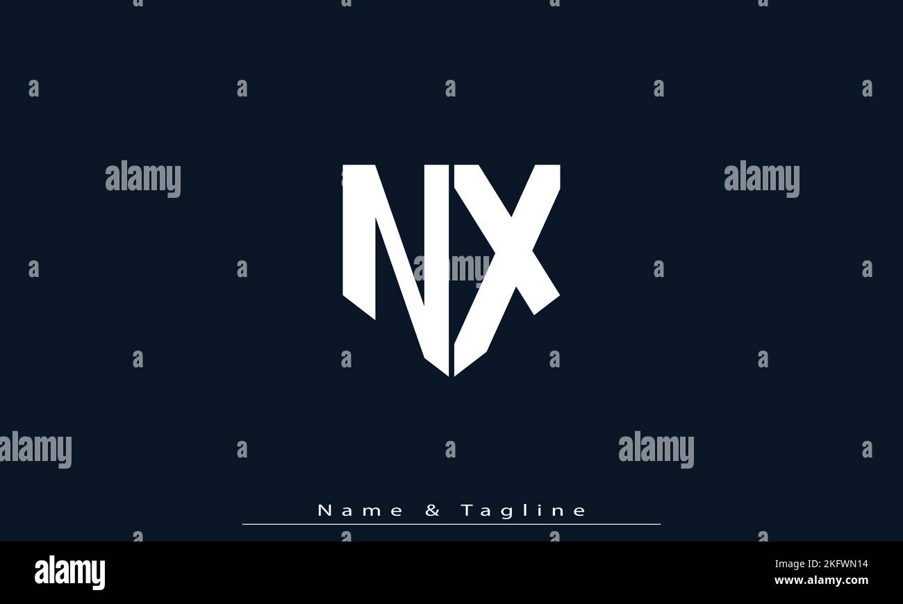 Buchstabenbuchstaben Initialen Monogramm Logo NX , XN Stock Vektor