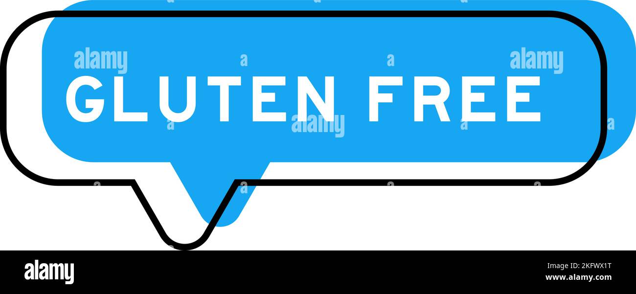 Sprachbanner und blauer Farbton mit Wort glutenfrei auf weißem Hintergrund Stock Vektor