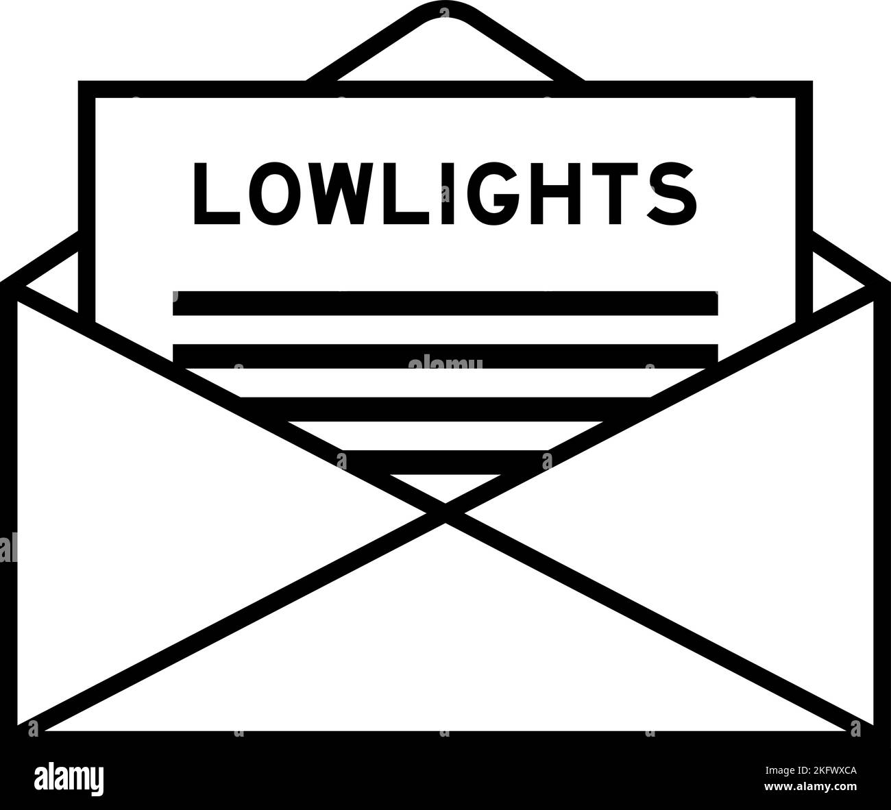 Umschlag- und Briefzeichen mit Wort-Lowlights als Überschrift Stock Vektor