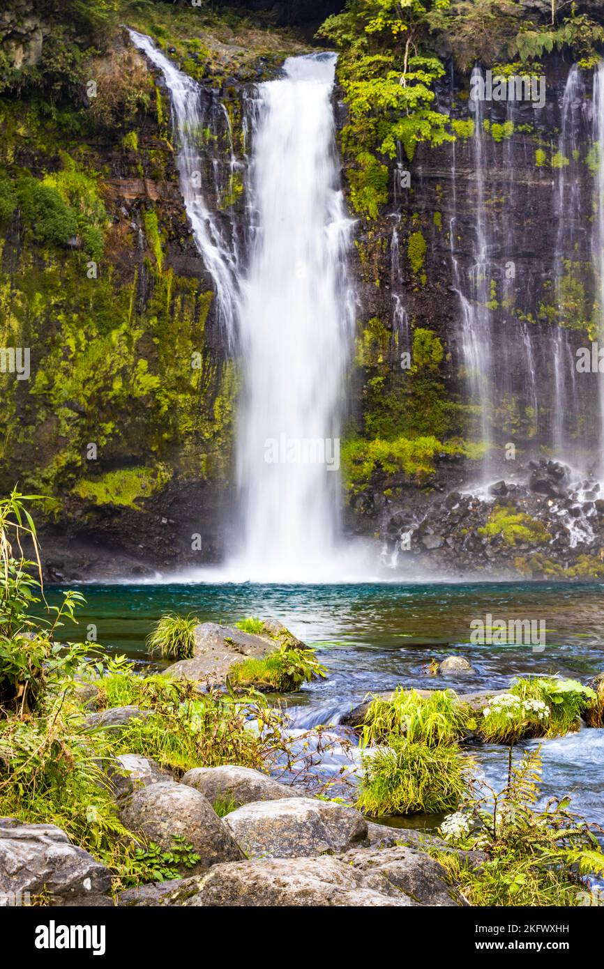 Malerische Aussicht auf die shira-ito Wasserfälle am Sommertag in Japan Niemand Stockfoto