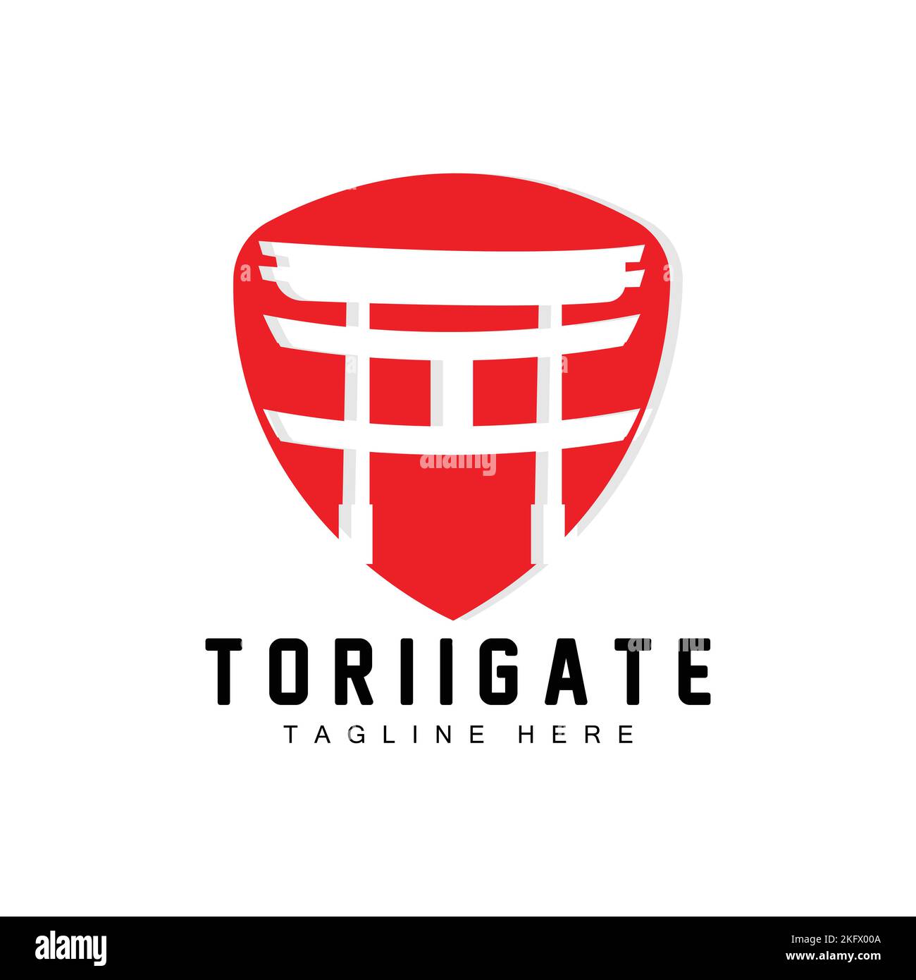 Torii Gate Logo, Japanische Geschichte Tor Symbol Vektor, Chinesische Illustration, Holzdesign Unternehmen Markenvorlage Stock Vektor