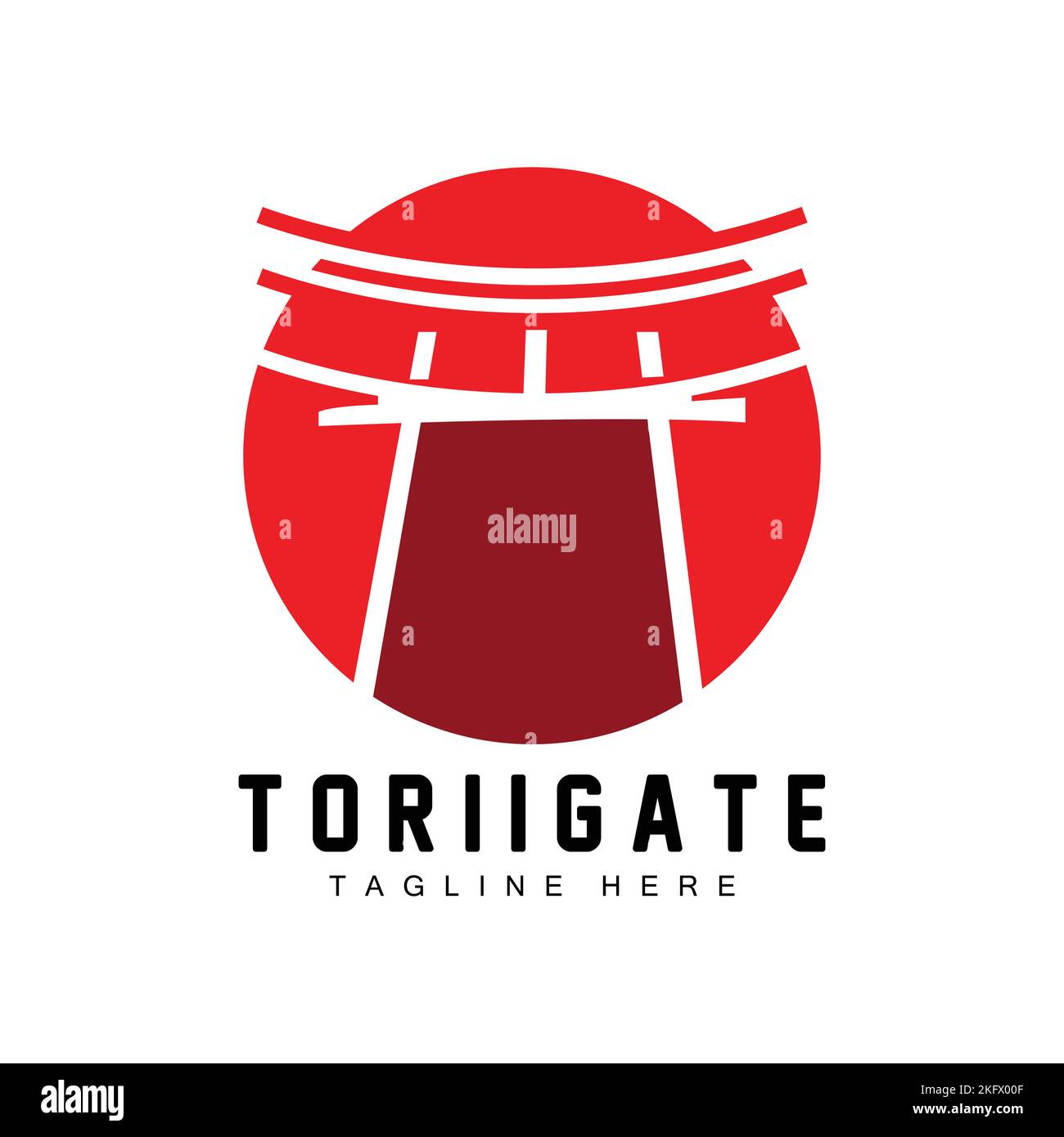 Torii Gate Logo, Japanische Geschichte Tor Symbol Vektor, Chinesische Illustration, Holzdesign Unternehmen Markenvorlage Stock Vektor