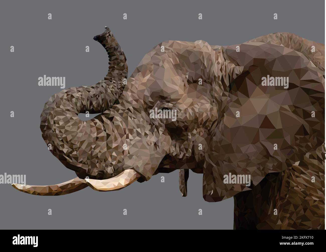 Elephant Low-Poly-Vektor-Kunst Stock Vektor