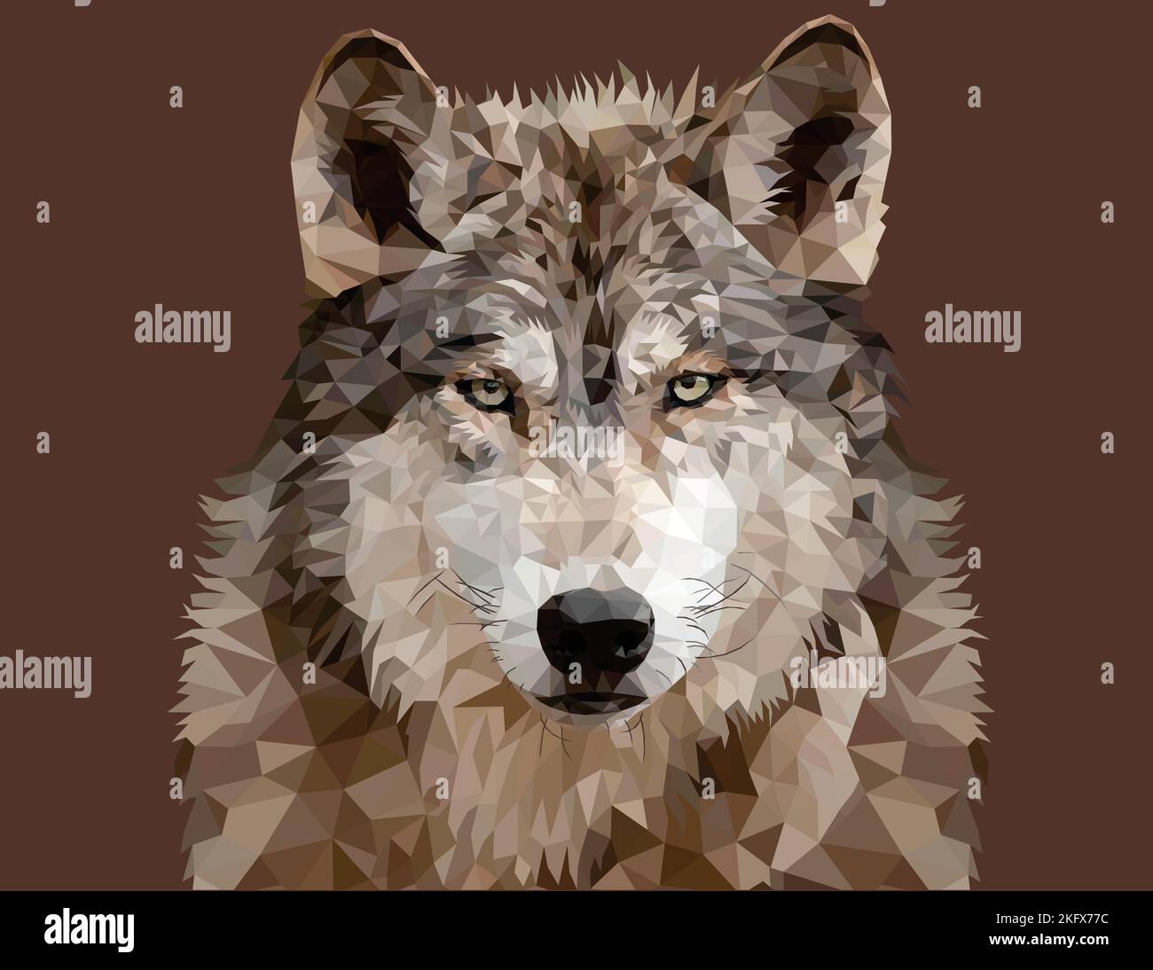 Wolf geometrische Low-Poly-Vektor-Kunst Stock Vektor