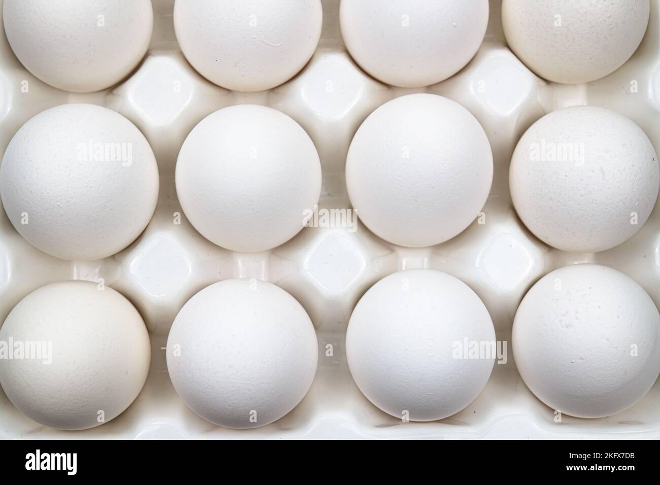 Blick von oben auf die Eier Stockfoto