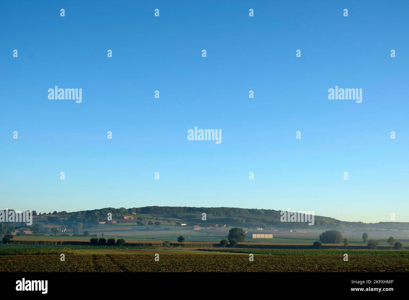 Panoramablick auf den Kemmel Mont der höchste Punkt der Provinz West Flander | Vue panoramique sur le Mont Kemmel le Point le plus eleve de la FLA Stockfoto