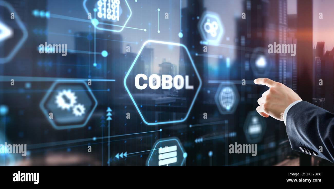 Cobol. Gemeinsame Geschäftsorientierte Sprache. Programmiersprache für den geschäftlichen Einsatz Stockfoto