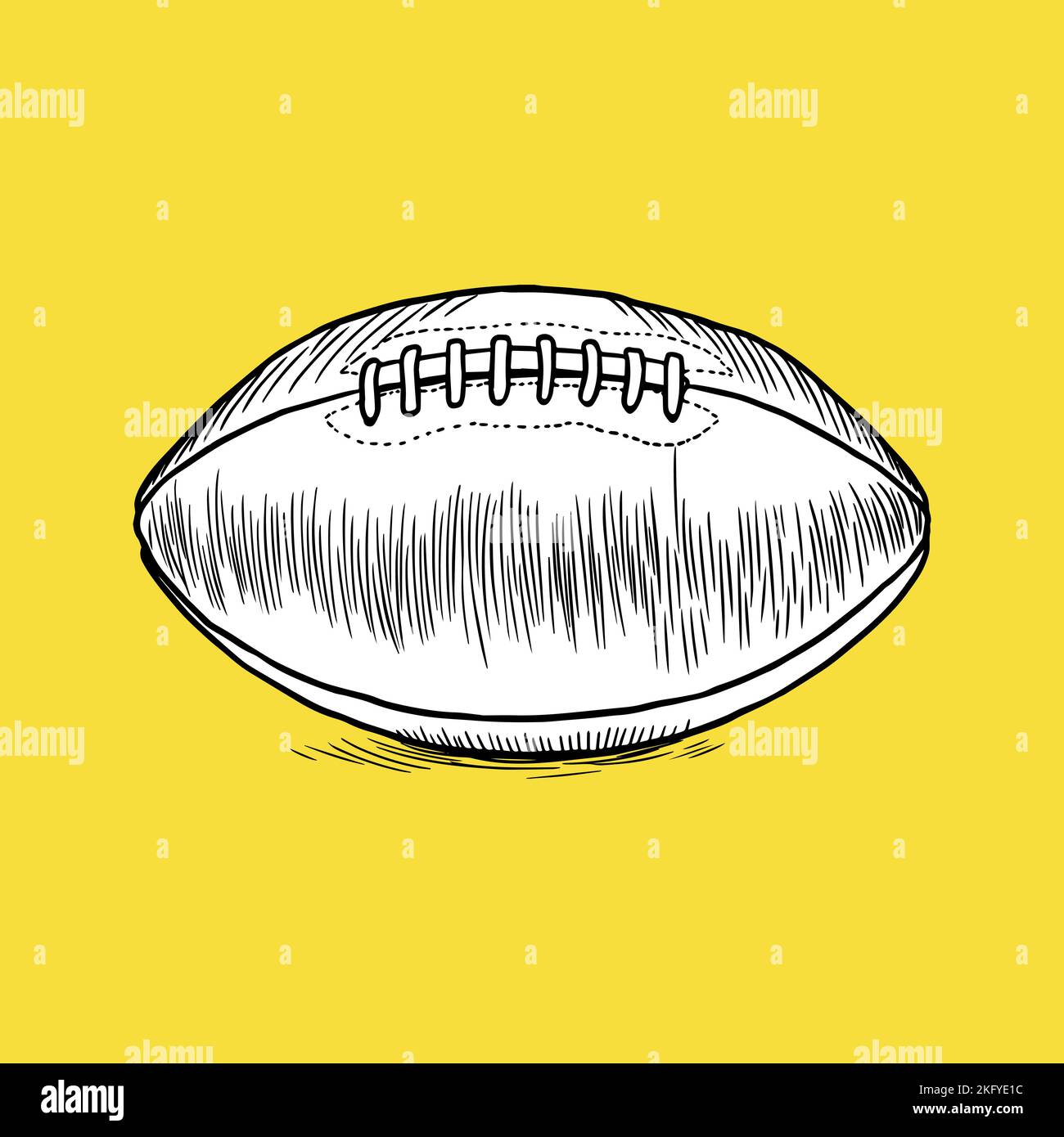 American Football Ball-Symbol. Sport-Konzept, Cartoon von Sichel Vektor-Symbol für Web-Design isoliert auf gelbem Hintergrund - Vektor. Vektorgrafik Stock Vektor