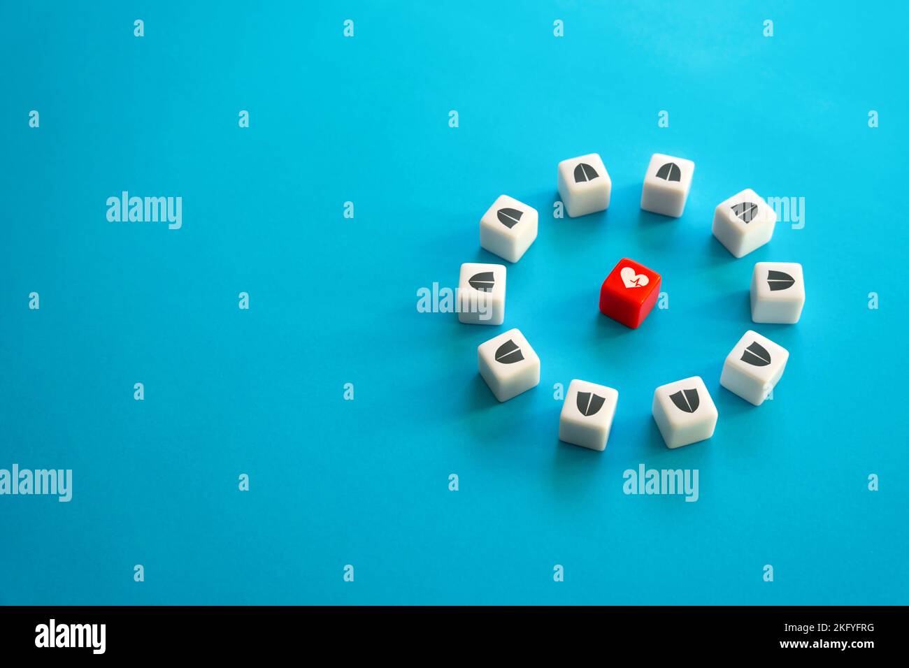 Gesundheitsfürsorge. Lebensversicherung. Evidenzbasierte Medizin. Kardiologie und Herzgesundheit. Sicherheit und Sicherheit. Untersuchungen und Behandlung. Stockfoto