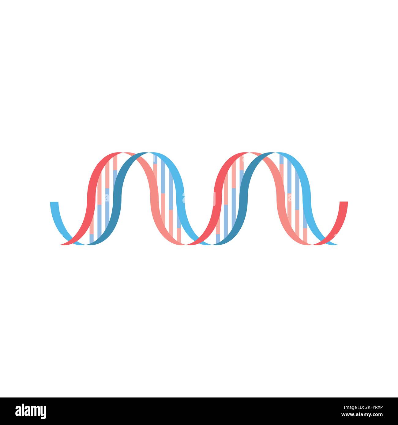 Wissenschaftliche Entwicklung des Watson- und Crick-DNA-Modells. Bunte Symbole. Vektorgrafik. Stock Vektor