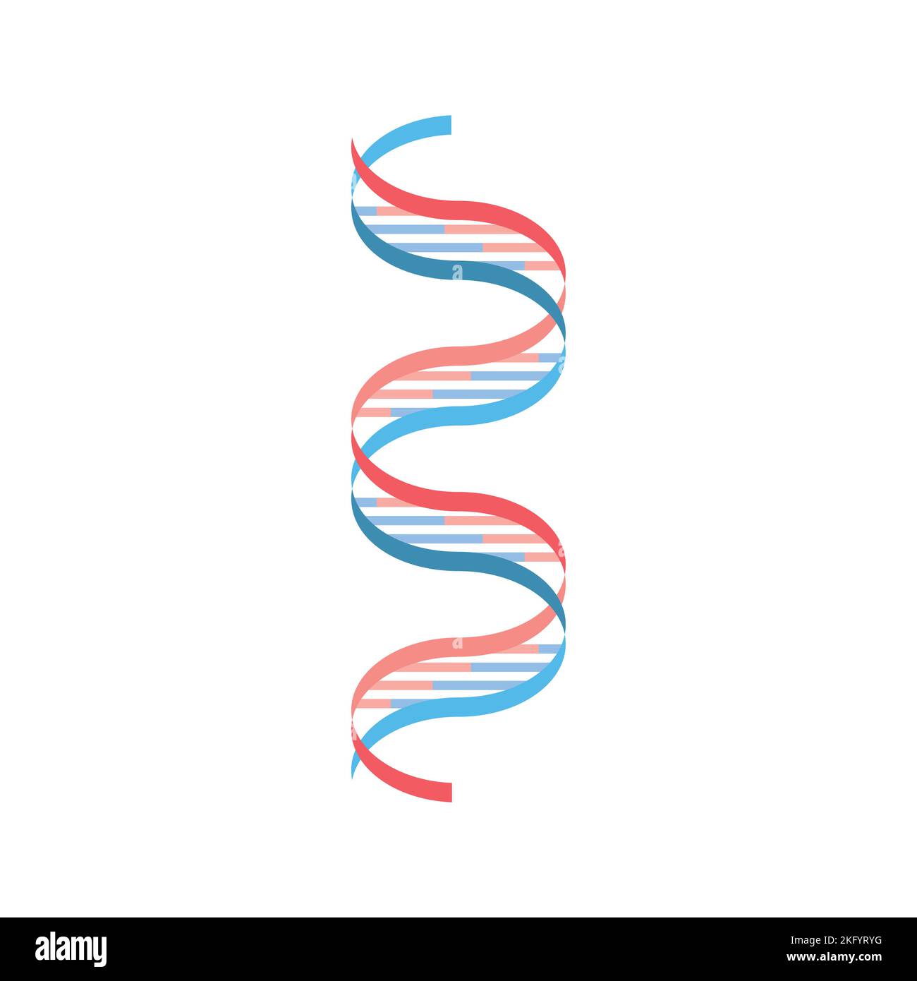 Wissenschaftliche Entwicklung des Watson- und Crick-DNA-Modells. Bunte Symbole. Vektorgrafik. Stock Vektor
