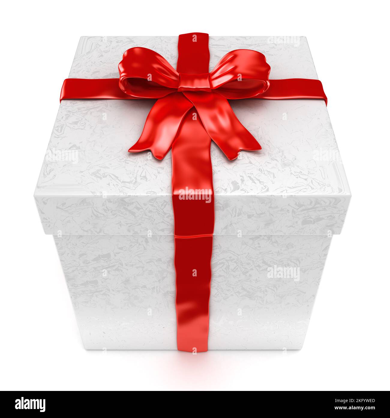 Einzelnes Geschenk zu Weihnachten, Geburtstag oder Valentinstag - 3D Render Stockfoto
