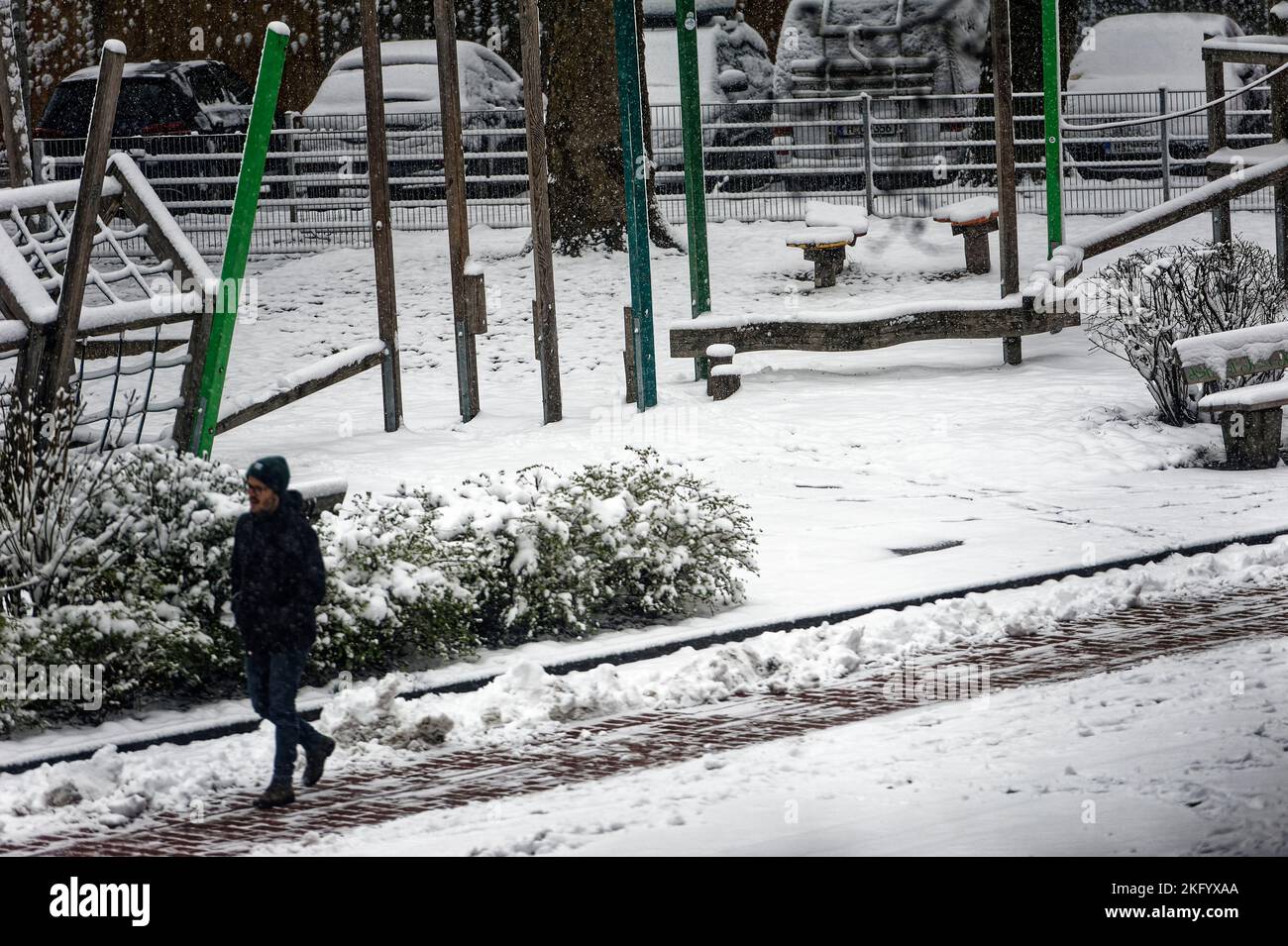 Schnee Drops in Hannover .Linden. Stockfoto