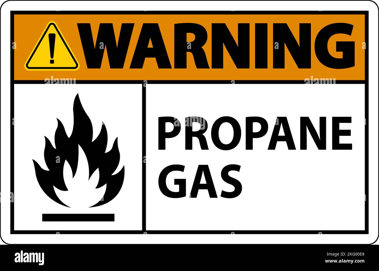 Symbol Propan Warning Label, Propan Gas Sign Stock Vektor