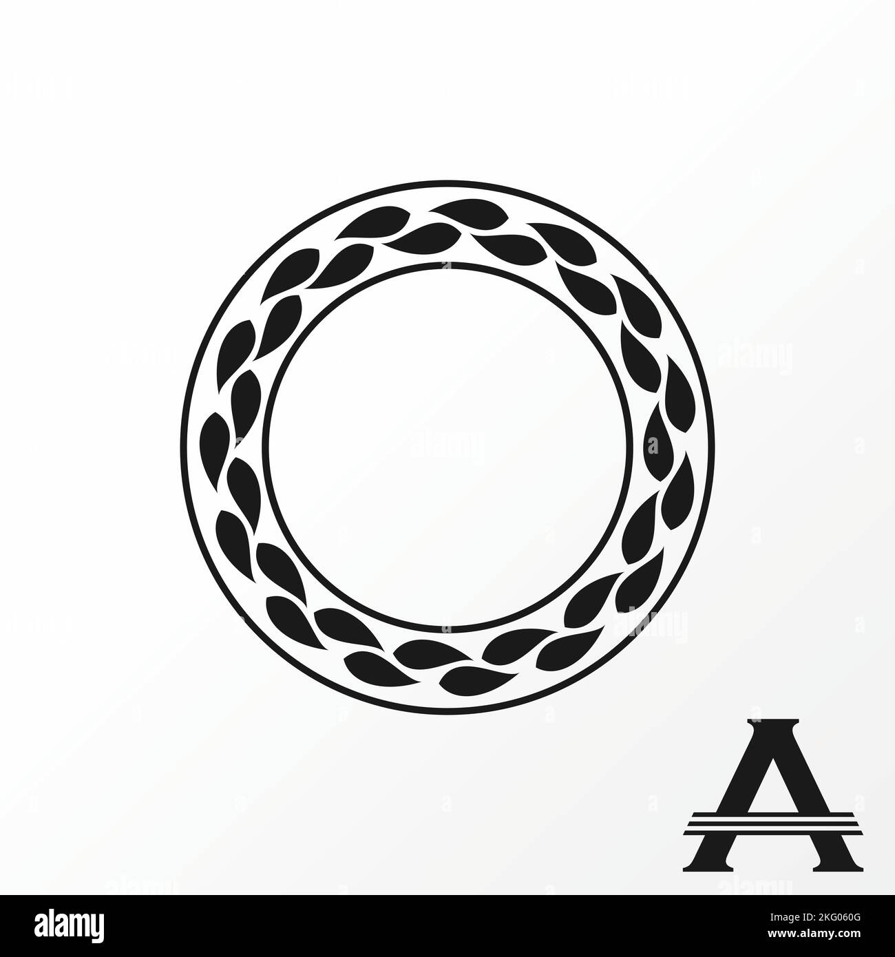 Hinterlässt Schönheitskunst um Vorlage mit Buchstaben oder Wort Eine Serifenschrift Bild Grafik Symbol Logo Design abstrakt Konzept Vektor Stock Initial oder Monogramm Stock Vektor