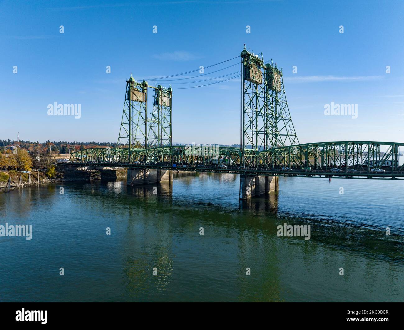 Die I-5 Bridge über den Columbia River verbindet Portland, Oregon, mit Vancouver, Washington Stockfoto