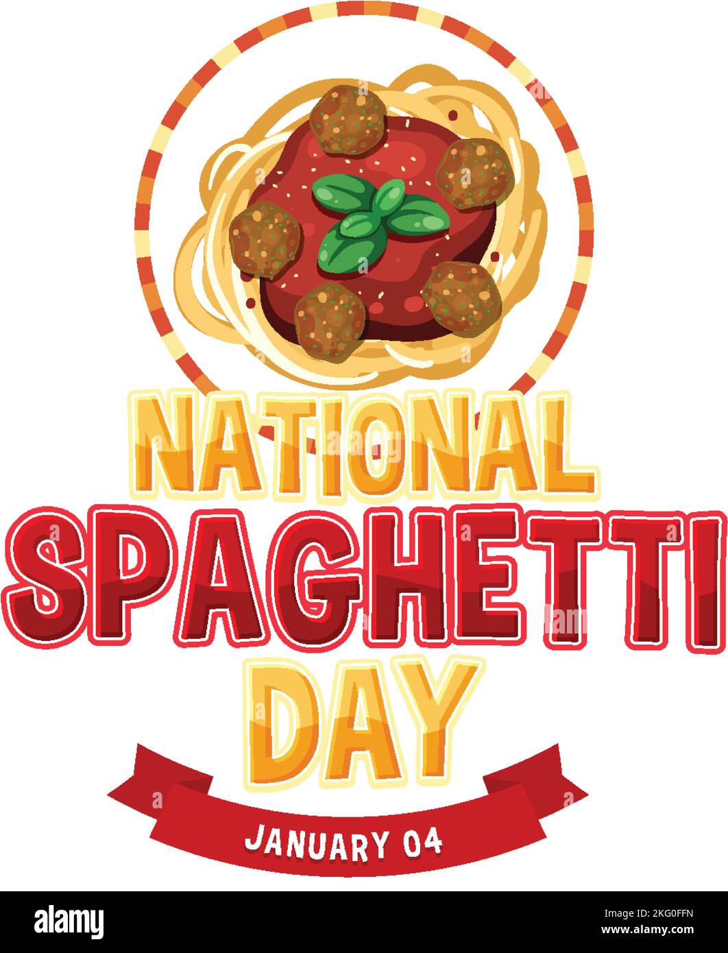 National Spaghetti Day Banner Design Illustration Stock Vektor