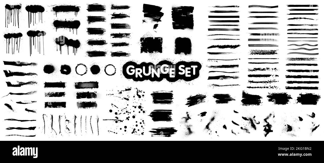 Texturelemente von Tintenfarben festlegen. Grunge eingestellt Stock Vektor