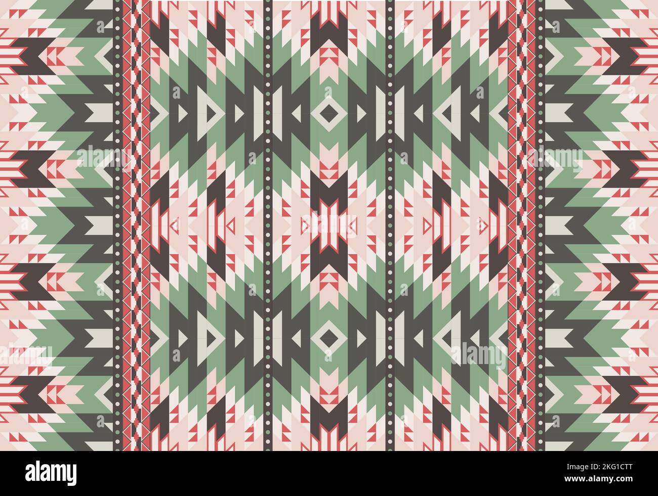 Vektor nahtlose dekorative ethnische Muster bunte geometrische.American indian Motive. Design für Hintergrund, Teppich, Tapete, Kleidung, Verpackung, Batik, Stock Vektor