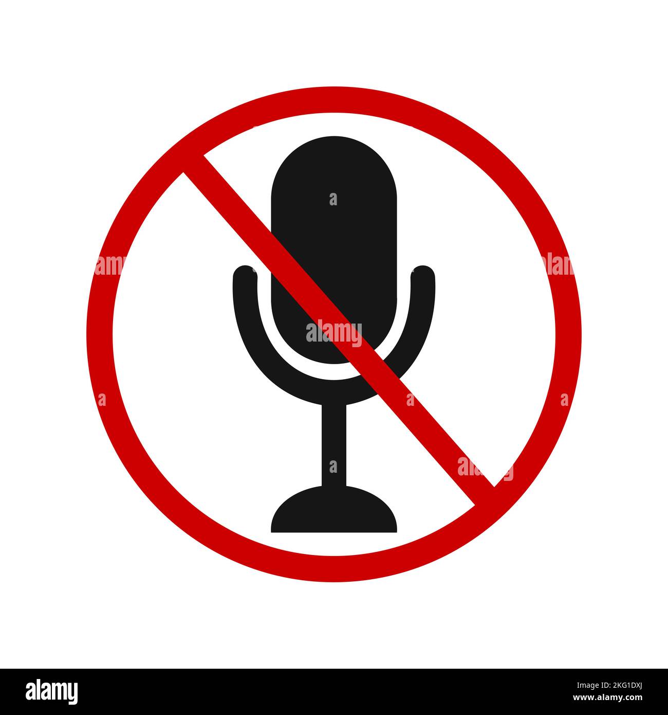 Kein Datensatzzeichen. Symbol „Ton aus“ bei OnlineKonferenzen. MikrofonSymbol mit rotem