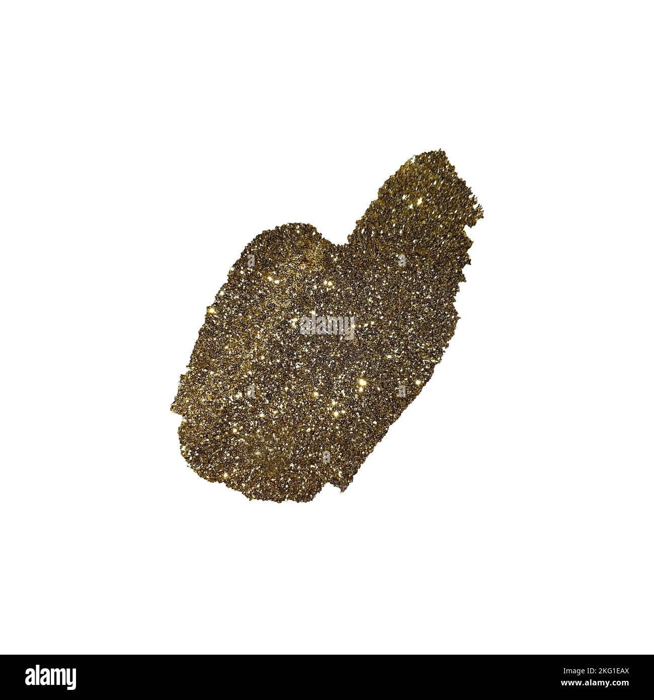 Stroke Gold Glitter Pinsel handgezeichnete Folie Stockfoto
