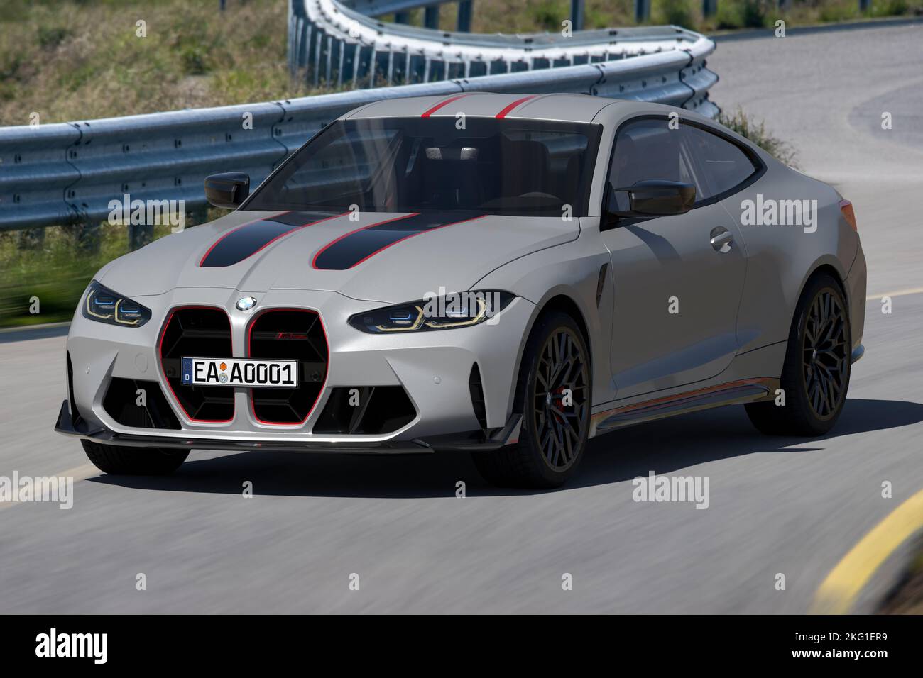 Der BMW M4 CSL ist der neueste BMW unter dem „M“-Emblem. Das ultraleichte und ultraschnelle Coupé Stockfoto